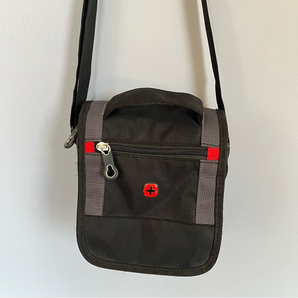 SwissGear Black Crossbody Sling Bag - Compact Travel Organizer- SA1092